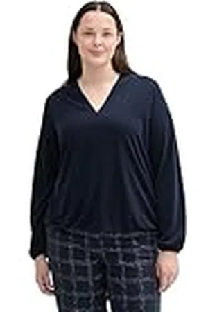 TOM TAILOR Dames Plussize T-shirt met lange mouwen, , 44 NL