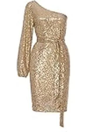 Swing Marley mini-jurk voor dames, elegante jurk, feestelijke jurk, feestjurk, avondjurk, bruiloftsjurk, korte jurk, glitterjurk, sexy, één schouderjurk, , L