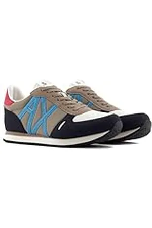 Armani Exchange Heren Rio Side Logo sneakers, Deep Navy + PLAZA TAUP, 43 EU, , 43 EU