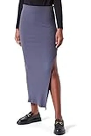 Koton Lange maxi slit detailgeribbelde rok voor dames, , S
