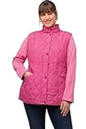 Ulla Popken Gewatteerd vest voor dames, slim, opstaande kraag, mouwloos vest, , 46-48