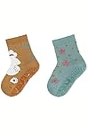 Sterntaler FLI Air Dp Baby meisje kat + sterren pantoffelsokken, 2 stuks, , 17-18 EU
