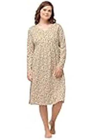 Ulla Popken Nachtjapon met print voor dames, , 46/48