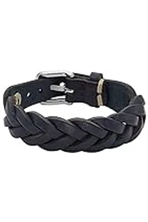 Fossil Armband voor Mannen Leather Essentials, Navy Leather Strap Armband, Lengte: 260mm, Breedte: 20mm, JF04406040