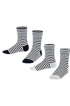 ESPRIT Sporty Stripe Sokken voor kinderen, 2-pack, katoen, grijs, blauw, vele andere kleuren, versterkte kindersokken met patroon, ademend, dun, met strepen, in multiverpakking, dubbelpak, 2 paar