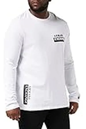 Armani Exchange Heren T-shirt met lange mouwen, logo op de voorkant, ronde hals, , extra large