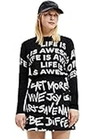 Desigual Dames Black JERS_Bet 2000 Pullover Sweater, XS