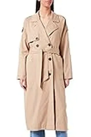SELECTED Vrouwelijke trenchcoat met dubbele rij knopen, , 36