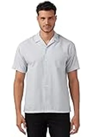 JACK & JONES Heren JORPALMA Seersucker Shirt SS SN hemd, Slate Gray/Stripes:, L, , L
