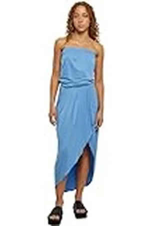 Urban classics Damesjurk van viscose, zomerse bandeau-jurk voor vrouwen met luchtige stof, zonder bandjes, maten XS tot 5XL, , XXL