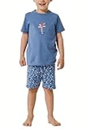 Schiesser Jongenspyjama Set Pyjama Korte 100% Organic Bio Katoen-Maat 92 tot 140 Pyjamaset, jeansblauw_181067, 98, , 98 cm
