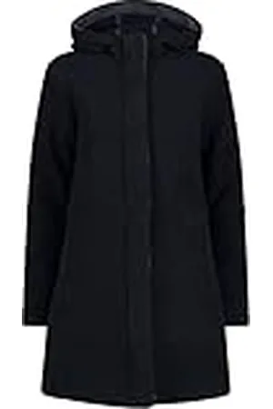 CMP Wooltech Long Coat, Woman, Black Blue, 40