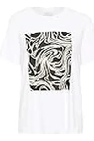 Kaffe Dames T-shirt ronde hals grafisch T-shirt Reegular Fit korte mouwen dames, , L