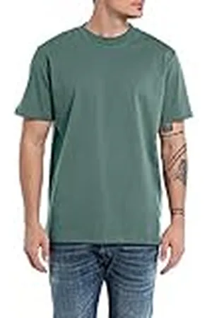 Replay Heren T-shirt Korte Mouw Ronde Hals Second Life Collection, Groen , M, , M