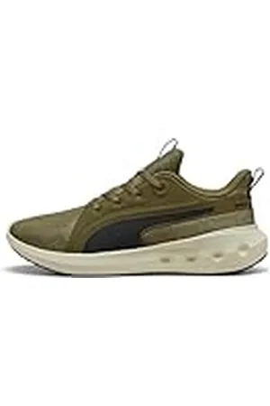PUMA Unisex Softride Carson Road hardloopschoen, Olive Black Desert Dust, 44.5 EU