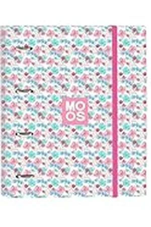 Safta MOOS FLORES - Ordner met 4 ringen, 35 cm, met 100 A4-vellen, ideaal voor kinderen van verschillende leeftijden, comfortabel en veelzijdig, kwaliteit en duurzaamheid, 27 x 3,5 x 32 cm,