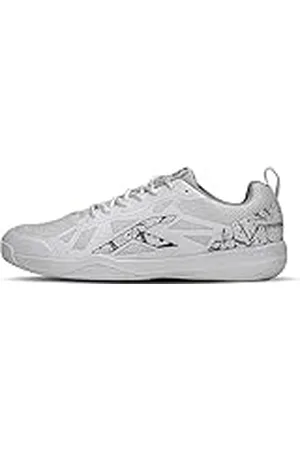 Hundred Blade Non-Marking Professional Badminton Shoes for Men | Material: TPU, Rubber | Suitable for Indoor Tennis, Squash, Table Tennis, Basketball & Padel (White/Black, Size: EU 41, UK 7, US 8)