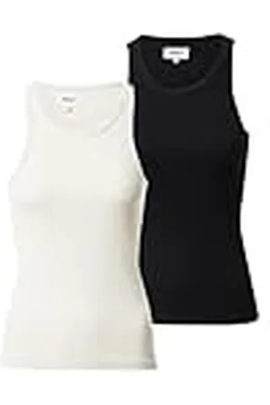 ONLY Tanktop voor dames, Zwart/Pack: 2-pack met zwart/Pumice Stone, XL