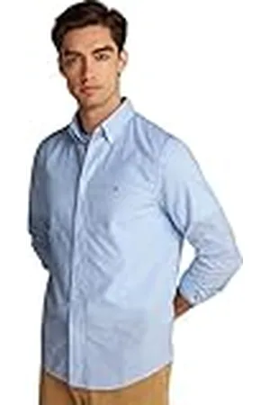 Tommy Hilfiger Heren FLEX POPLIN CLASSIC STP RF SHIRT MW0MW37549 L/S Shirt, blauw, 3XL, , 3XL grote maten