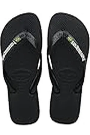 Havaianas Unisex Brasil-logo (Mini Me), zwart/zwart, UK kind 9