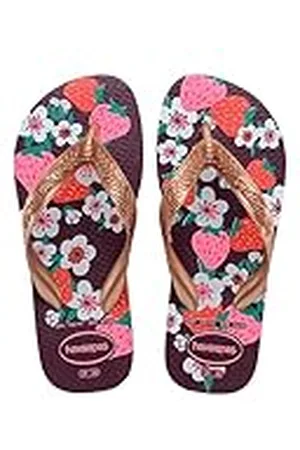 Havaianas Kids Flores-slipper, aubergine/roségoud, 7 UK kind