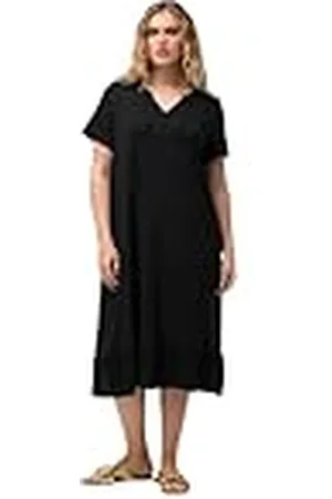 Ulla Popken Dames grote maten, jersey-midi-jurk, , 42/44 NL