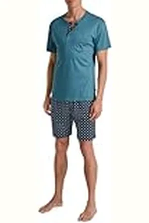Calida Relax Choice Korte pyjama voor heren, van 100% Supima-katoen, met stof beklede elastische tailleband, , 46/48