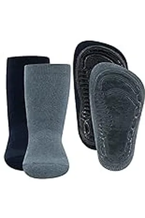 Ewers 2-pack effen stopper sokken SoftStep, sokken met antislip zool voor jongens en meisjes, antislip sokken met rubberen zool, MADE IN GERMANY, 2 paar antislip kindersokken, maat 43-45