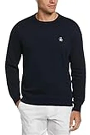 Original Penguin Heren L/S Sticker Pete Fleece Crew Sweatshirt, , XXL