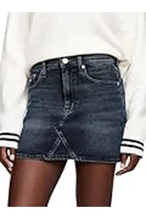 Tommy Hilfiger Dames Izzie MR MN rok DH6268 DW0DW18951 andere rokken, denim (denim donker), 31W, , 31W