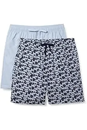Amazon Katoenen popeline pyjamabroek voor heren, set van 2, , XX-Small