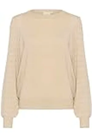 Kaffe Damestrui, ronde hals, regular fit, lange mouwen, gestructureerd, gebreid, , M