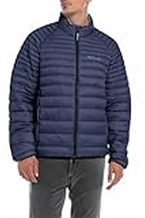 Replay Gewatteerde herenjas met ritssluiting, Ocean Blue 714, XXL