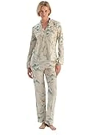 Dagi Dames Mint Green Floral patroon shirt en broek pyjama set, XL, , XL