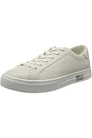 Armani Exchange Cow Leather Lace Up Sneakers voor dames, wit, 39 EU