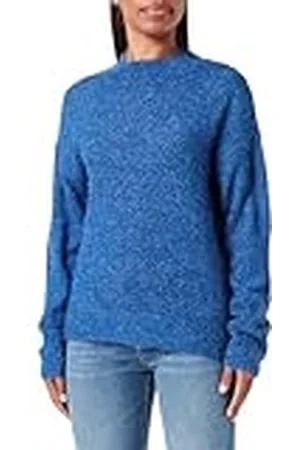 Ichi IHKAMARA LS3 Gebreide damestrui, fijn gebreide trui met turtleneck regular fit, True Blue (194057), XS