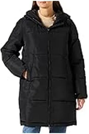 Kaffe Dames Puffer Coat Padded Jacket Longline Hooded Zipper Long Sleeve Women, , 40