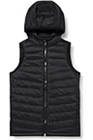 JACK & JONES JACK&JONES JCONEW Pocket Hood BW JNR gewatteerde vest voor jongens, zwart/detail: solid, 128, , 128 cm