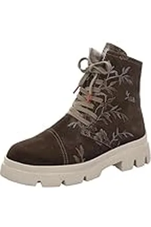 Think! Kangae_3-000665 Sneeuwlaarzen voor dames, chroomvrij gelooid lamsvel, 3000 BARK/combi, 36 EU
