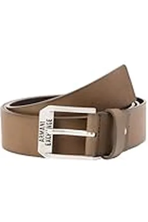 Armani Exchange Herenriem van leer, zwart olijf, één maat, , one size