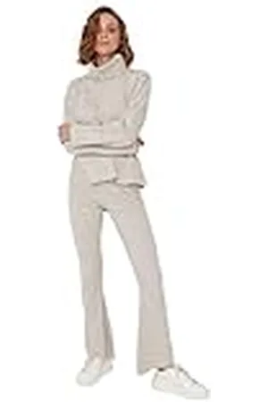 Trendyol Dames Loungewear Normale Taille Brede Pijpen Getailleerde Broek, , S