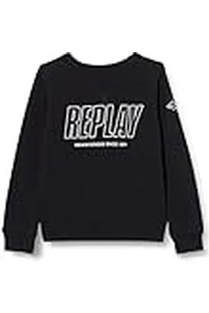 Replay Sweatshirt voor jongens logo katoenmix, zwart (Black 098), 4 jaar, , 4 Jaar