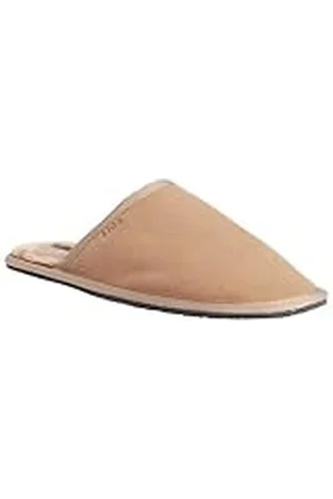 HUGO BOSS Heren Home Slip pantoffels van suède imitatie met rubberen zool maat, , 43 EU