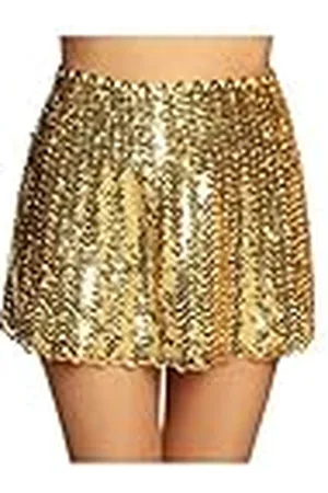 Boland Minirok met pailletten, één maat voor volwassenen, elastische tailleband, disco, kostuum, carnaval, themafeest
