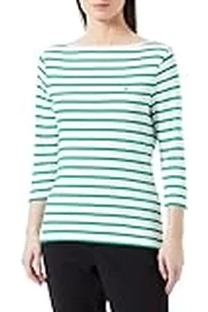 Tommy Hilfiger Dames nieuwe Cody Slim Boat-Nk 3/4Slv S/S gebreide tops, groen, L, , L