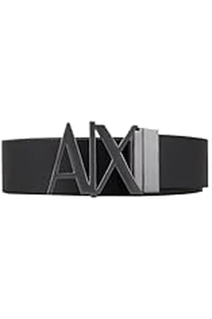 Armani Exchange Heren Split Leather Double Sided Logo Riem, , 34