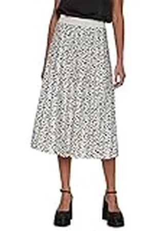 VILA Dames Vinitban Print Rok/Su-Noos Rok, Birch/Aop: dolma W zwart, M