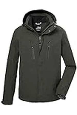 Killtec Heren Functionele jas met capuchon/outdoorjas is waterdicht KOW 192 MN JCKT, dark olive, 4XL, 41374-000