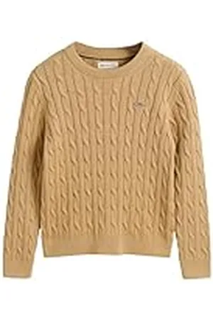GANT Unisex kinderen Cotton Cable Shield Crew Pullover, , 122-128