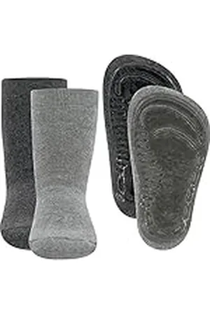 Ewers 2-pack effen stopper sokken SoftStep, sokken met antislip zool voor jongens en meisjes, antislip sokken met rubberen zool, MADE IN GERMANY, 2 paar antislip kindersokken, maat 35-38